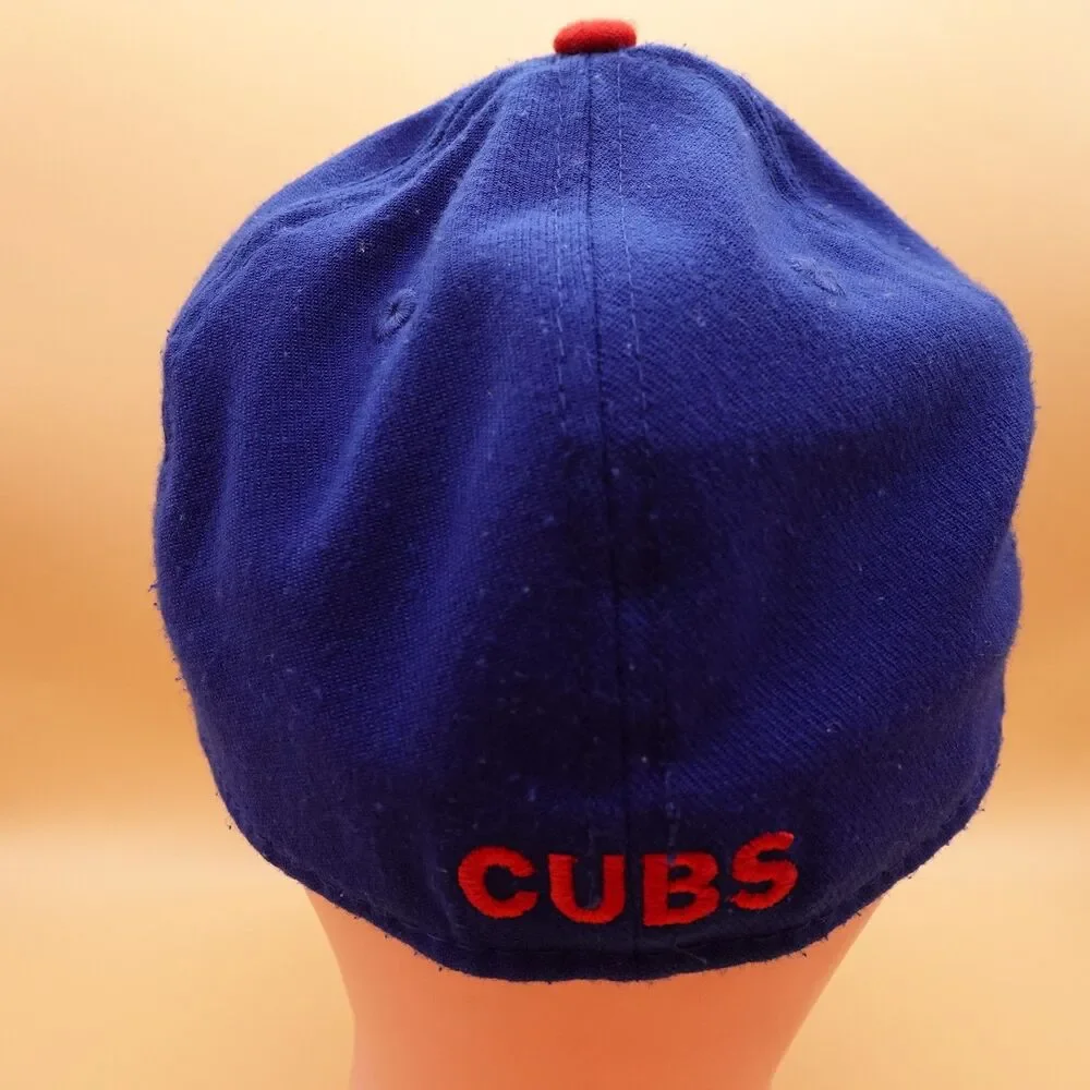 Chicago Cubs Hat Cap Fitted Mens Large Blue MLB Baseball Stretch New Era Cubs